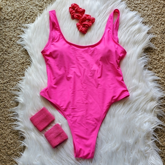 pink one piece outfit